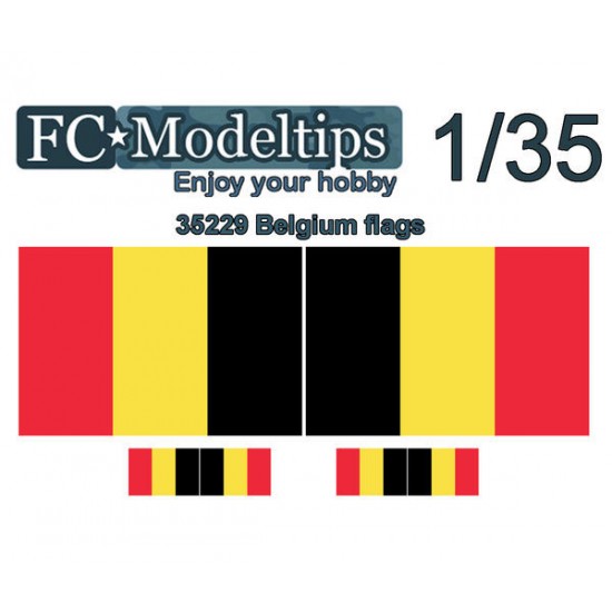 Water-slide Decal for 1/35 Adaptable Flags Belgium