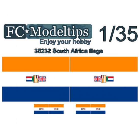 Water-slide Decal for 1/35 Adaptable Flags South Africa