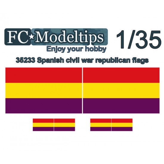 Water-slide Decal for 1/35 Adaptable Flags Republican Spanish Civil War