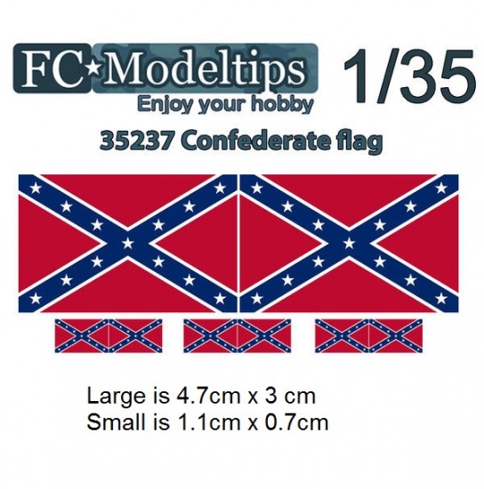 Water-slide Decal for 1/35 Adaptable Flag Confederate