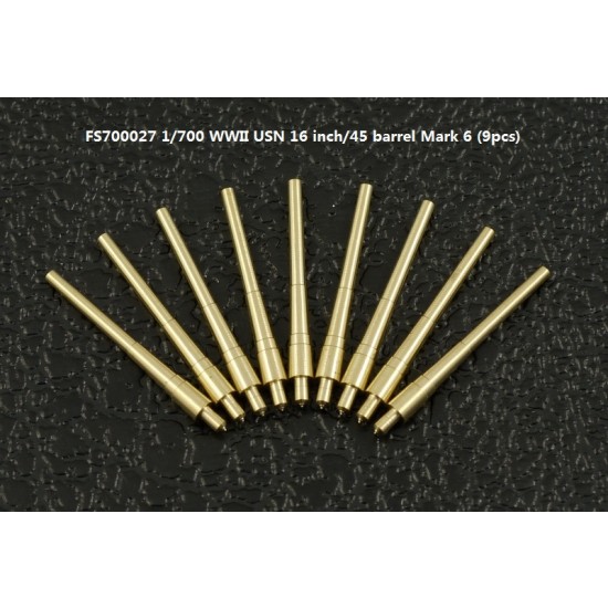 1/700 WWII USN 16inch/45 Barrel Mark 6 set (9pcs, Brass)