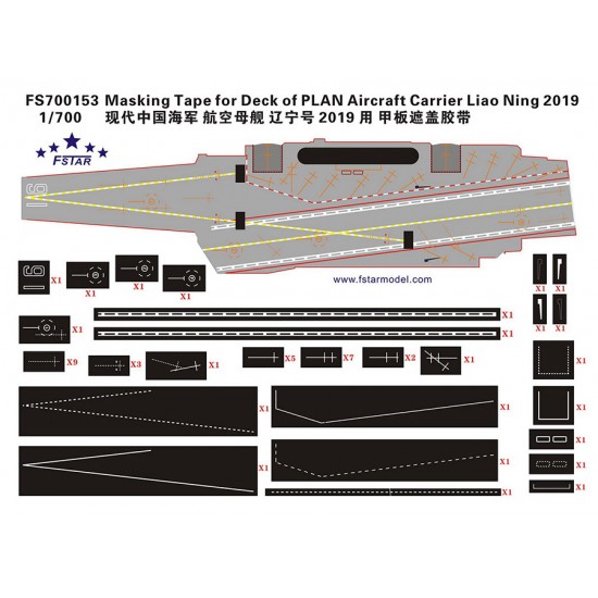 1/700 Masking Tape for Deck of PLAN Aircraft Carrier Liao Ning 2019