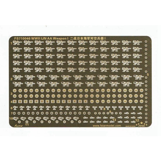 1/700 WWII IJN AA Weapon Set I (1 photo-etched sheet)