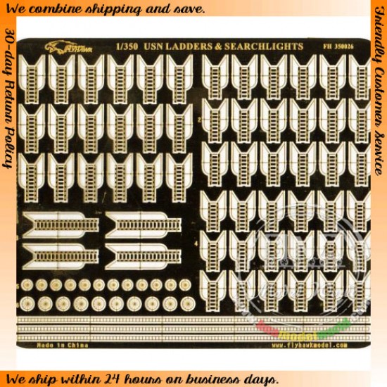 1/350 WWII USN Ladders & Searchlights