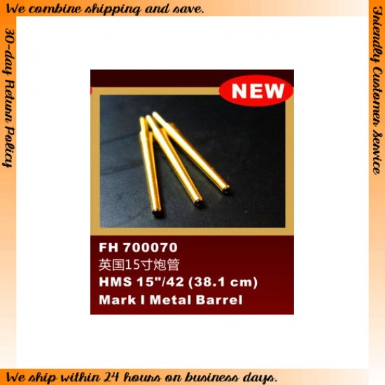 1/700 HMS 15"/42 (38.1cm) Mark I Metal Barrels (8pcs)
