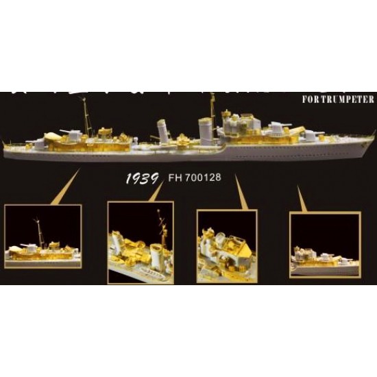 Photoetch for 1/700 Destroyer HMS Eskimo 1939 for Trumpeter kit #05757