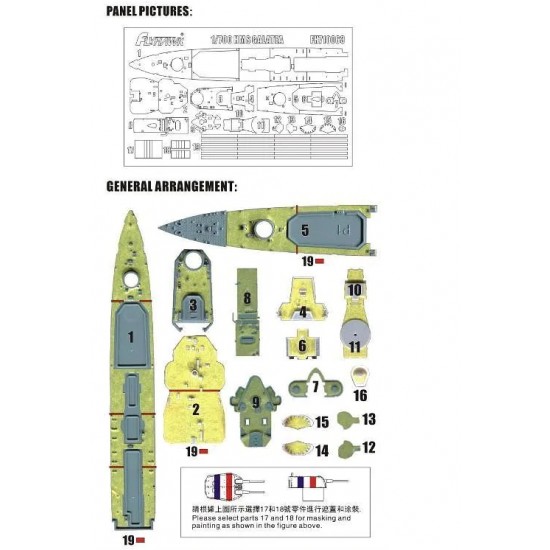 1/700 HMS Galatea Deck Paint Masks for #FH1158