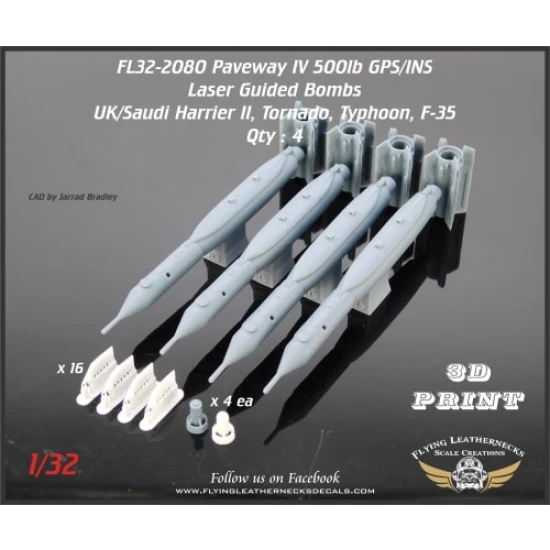 1/32 Paveway IV 500lb GPS/INS Laser Guided Bomb (4pcs)
