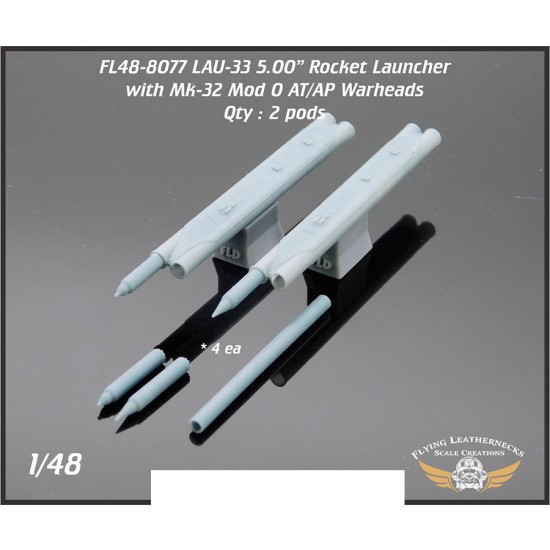 1/48 LAU-33 Dual 5.00" Rocket Launcher (with rockets and warheads)
