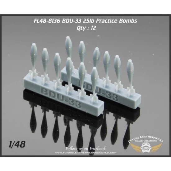 1/48 BDU-33 25lb Practice Bombs (12pcs)