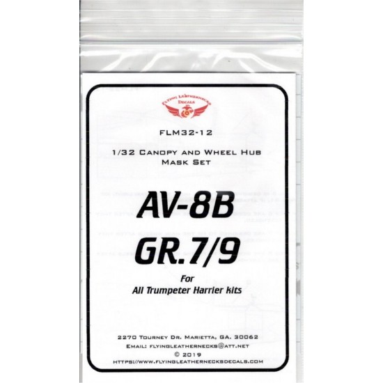 1/32 AV-8B Canopy/Wheel Mask for Trumpeter kits