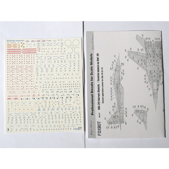 1/48 MiG-29 (9-12, 9-13, 9-51) Stencils Decals for Academy/Eduard/GWH/Hasegawa