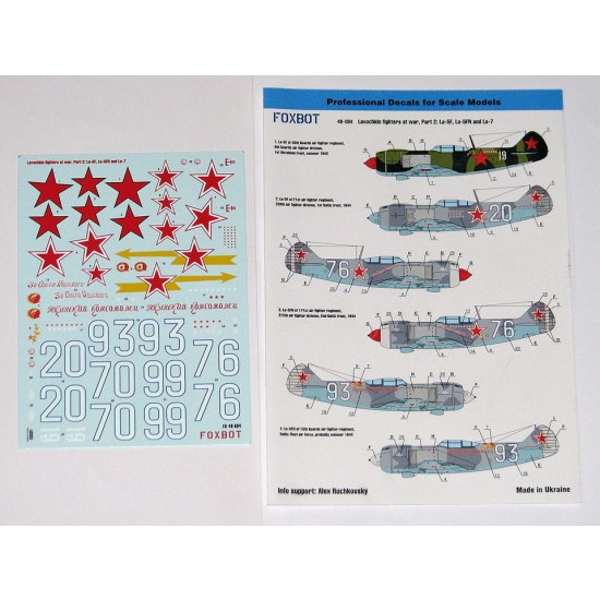 1/48 Lavochkin Fighters at War Decals Part 2: La-5F, La-5FN and La-7