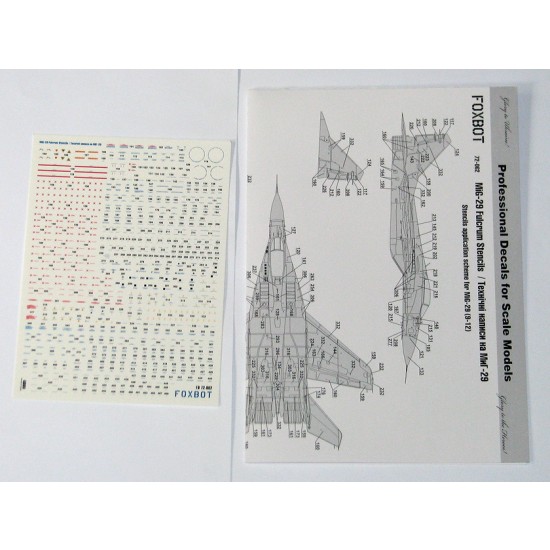1/72 Mikoyan MiG-29 (9-12, 9-13, 9-51) Stencils Decal