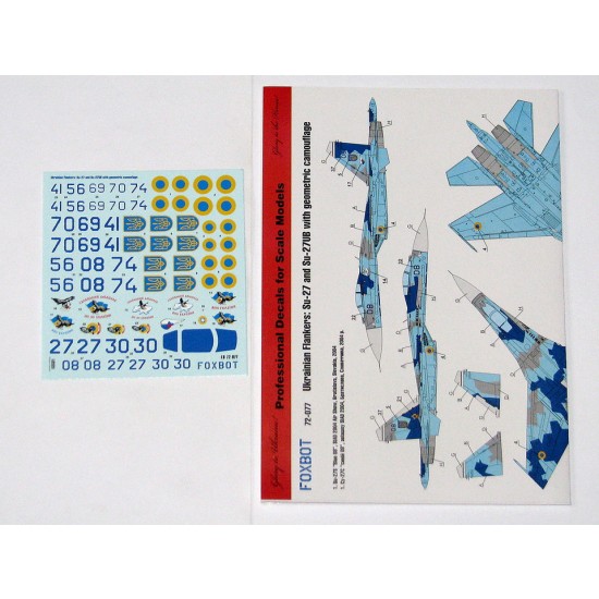 1/72 Ukrainian Su-27 and Su-27UB with Geometric Camouflage Decals
