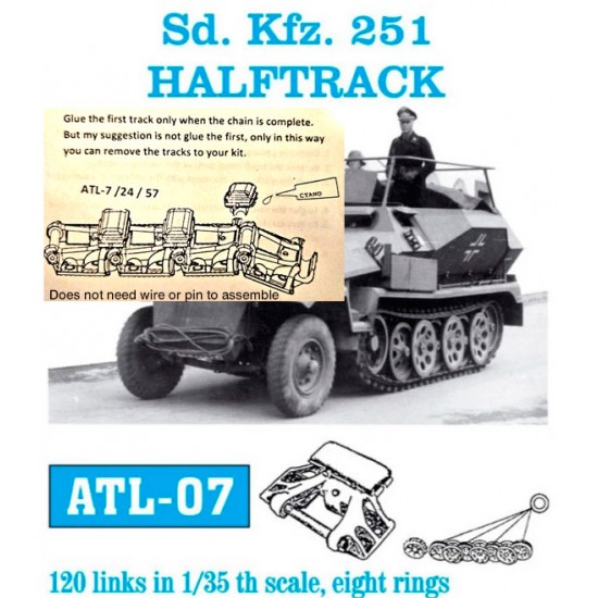 Metal Tracks for 1/35 SdKfz.251 Half-track (120 links)