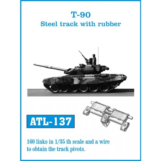 1/35 Soviet T-90 Main Battle Tank Steel Tracks with Rubber (160 links)