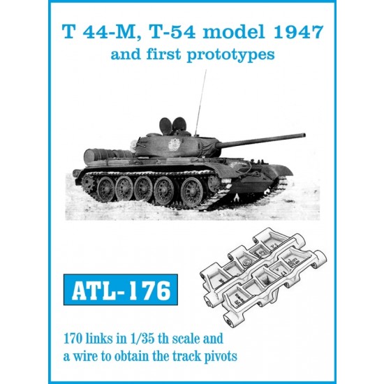 1/35 Soviet T-44M, T-54 Model 1947 and First Prototypes Metal Tracks (170 links)
