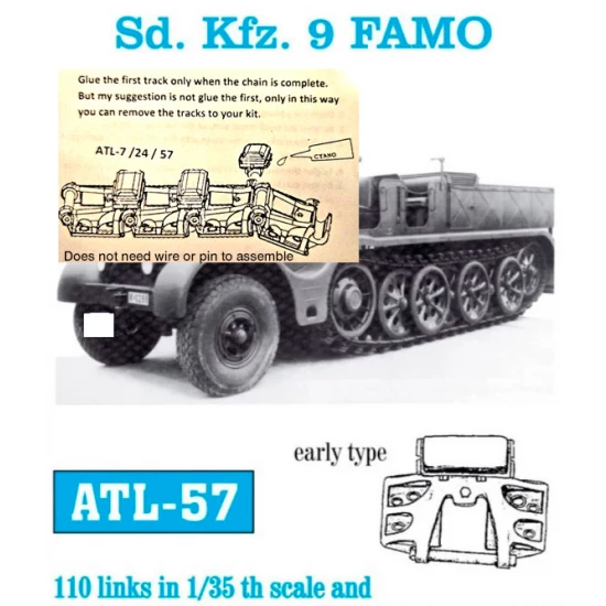 Metal Tracks for 1/35 German SdKfz.9 Famo (Early Type) (110 links)