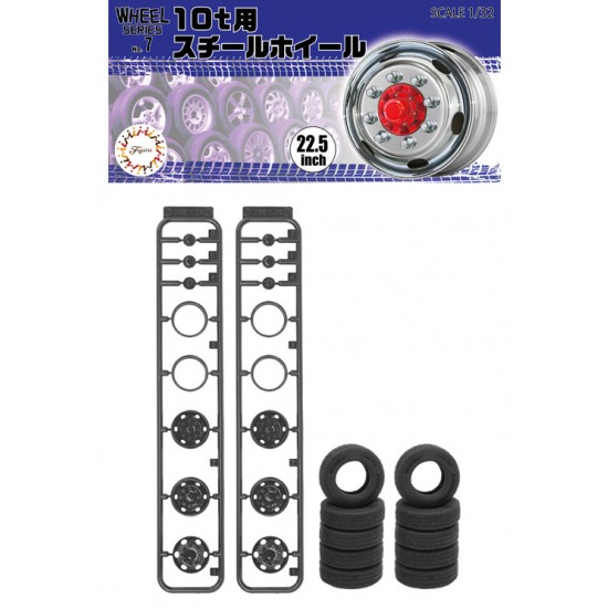 1/32 10t 22.5inch Steel Wheels & Tyres Set