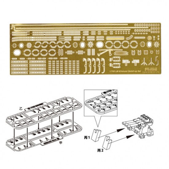 1/700 (TOKU85EX1) IJN Light Cruiser Kitakami Upgrade Photo-Etched Parts & 25mm Gun (2pcs)