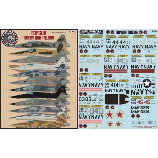 Decals for 1/32 TOPGUN Tigers Northrop F-5E