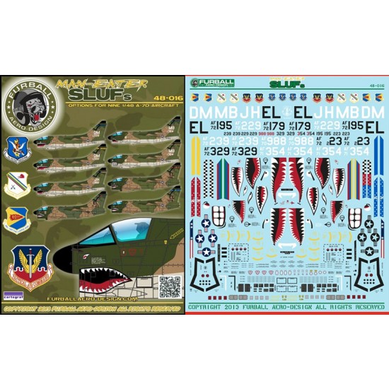 Decals for 1/48 LTV A-7D Corsair II Man Eater SLUFs