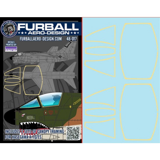 1/48 LTV A-7D/E Corsair Canopy Frames Seals for Hasegawa kits