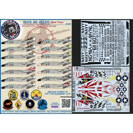 Decals for 1/48 Bravo MIG Killers Part II McDonnell Douglas F-4B Phantom II