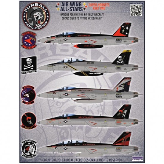 Decals for 1/48 Air Wing All Stars: Super Hornets Part II F/A-18E
