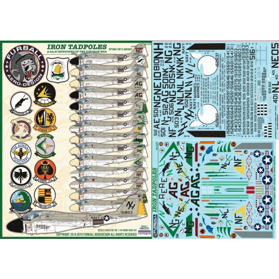 1/48 Iron Tadpoles: A-6A/B Intruders of the Vietnam War Decals for Hobby Boss kits