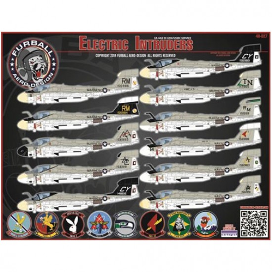 Decals for 1/48 Electric Intruders EA-6A in USN & USMC Service