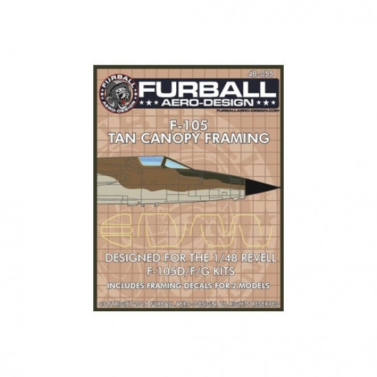 1/48 Republic F-105D/F/G Thunderchief Tan Canopy Seals for Revell-Monogram kits