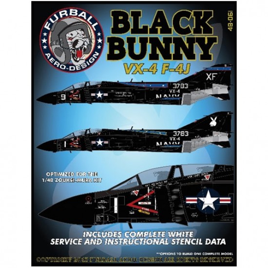 1/48 F-4J "VX-4 Black Bunny" Decals for Zoukei-Mura/Academy/Hasegawa kits
