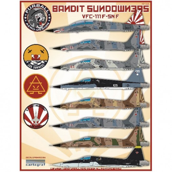 Decals for 1/48 Northrop F-5N/F VFC-111 "Bandit Sundowners"