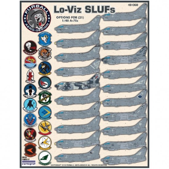 1/48 LTV A-7E Corsair II "Lo-Viz SLUFs" Decals for Hasegawa kits