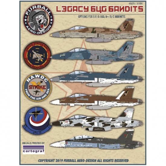 1/48 Legacy Bug Bandits Decals for McDonnell Douglas F/A-18A/B/C Hornets
