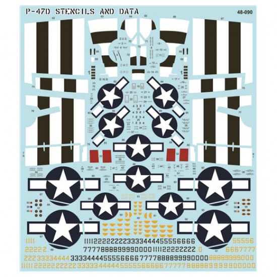 Decals for 1/48 P-47D Stencils and Data (2 complete sets)