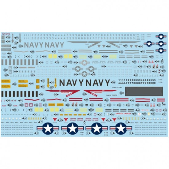 Decals for 1/72 F-14 Stencils & Data: Gull Gray over White scheme, Tactical Paint Scheme