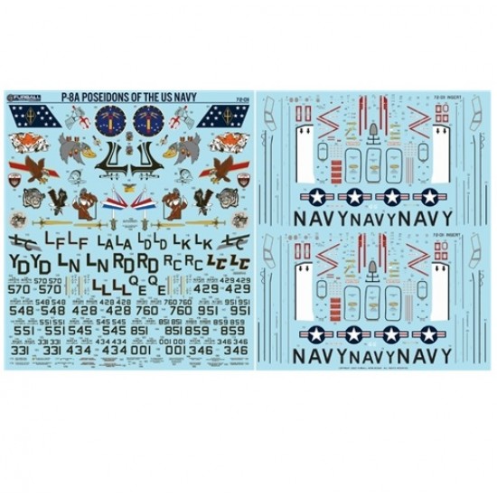 1/72 US Navy P-8 Poseidons Stencil & Data Decal for BPK Models