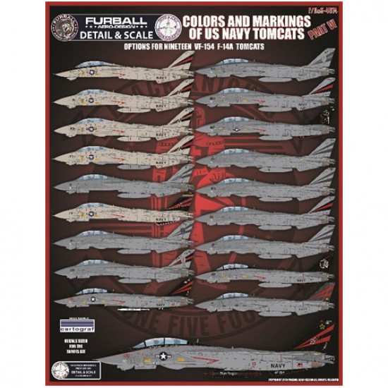 1/48 USN F-14 Tomcats Colours & Markings Part VI Decals for Tamiya kits