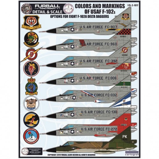 Decals for 1/48 USAF Convair F-102A Delta Dagger Colours & Markings