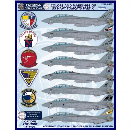 Decals for 1/48 US Navy Grumman F-14 Tomcat Colours & Markings Part 10