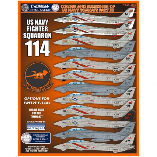 Decals for 1/48 US Navy Grumman F-14 Tomcat Colours & Markings Part 11