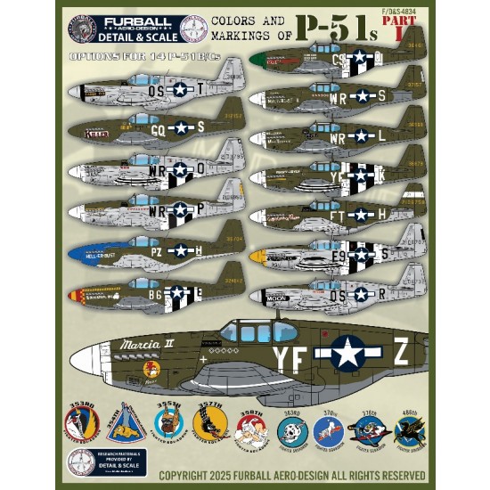 1/48 P-51B/Cs Colours and Markings Decal Part 1