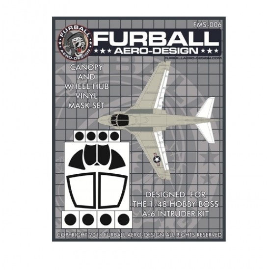 1/48 A-6 Intruder Canopy & Wheel Hubs Masking Set for Hobby Boss Kit