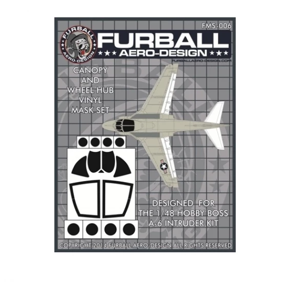 1/48 A-6 Intruder Canopy & Wheel Hubs Masking Set for Hobby Boss Kit