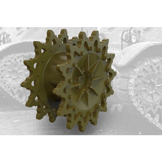 1/35 US Light Tank M3A1/M3A3 Drive Sprockets (14-teeth, Late)