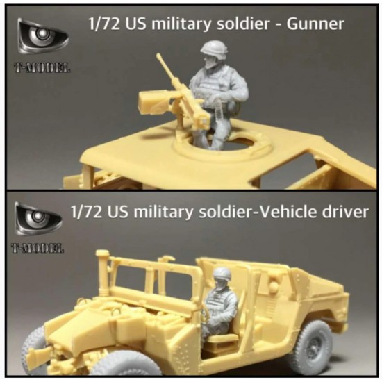 1/72 US Military Soldiers - Gunner & Vehicle Driver (2 figures)