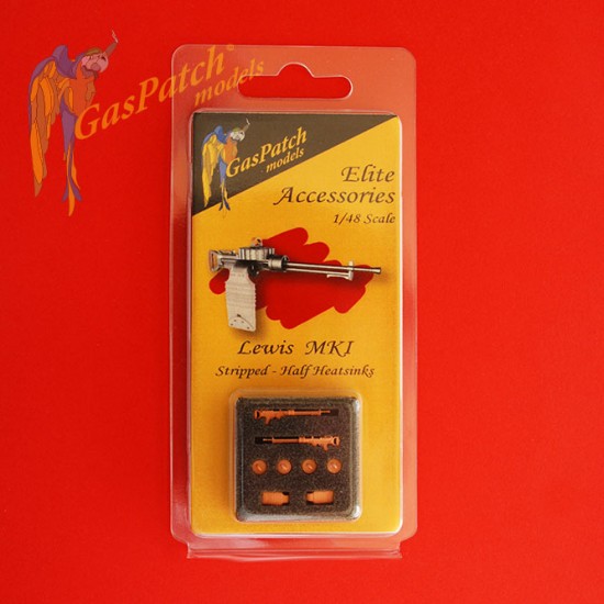 1/48 WWI Lewis Mk.I Stripped Half Heat Sinks Machine Guns (2pcs, Resin)